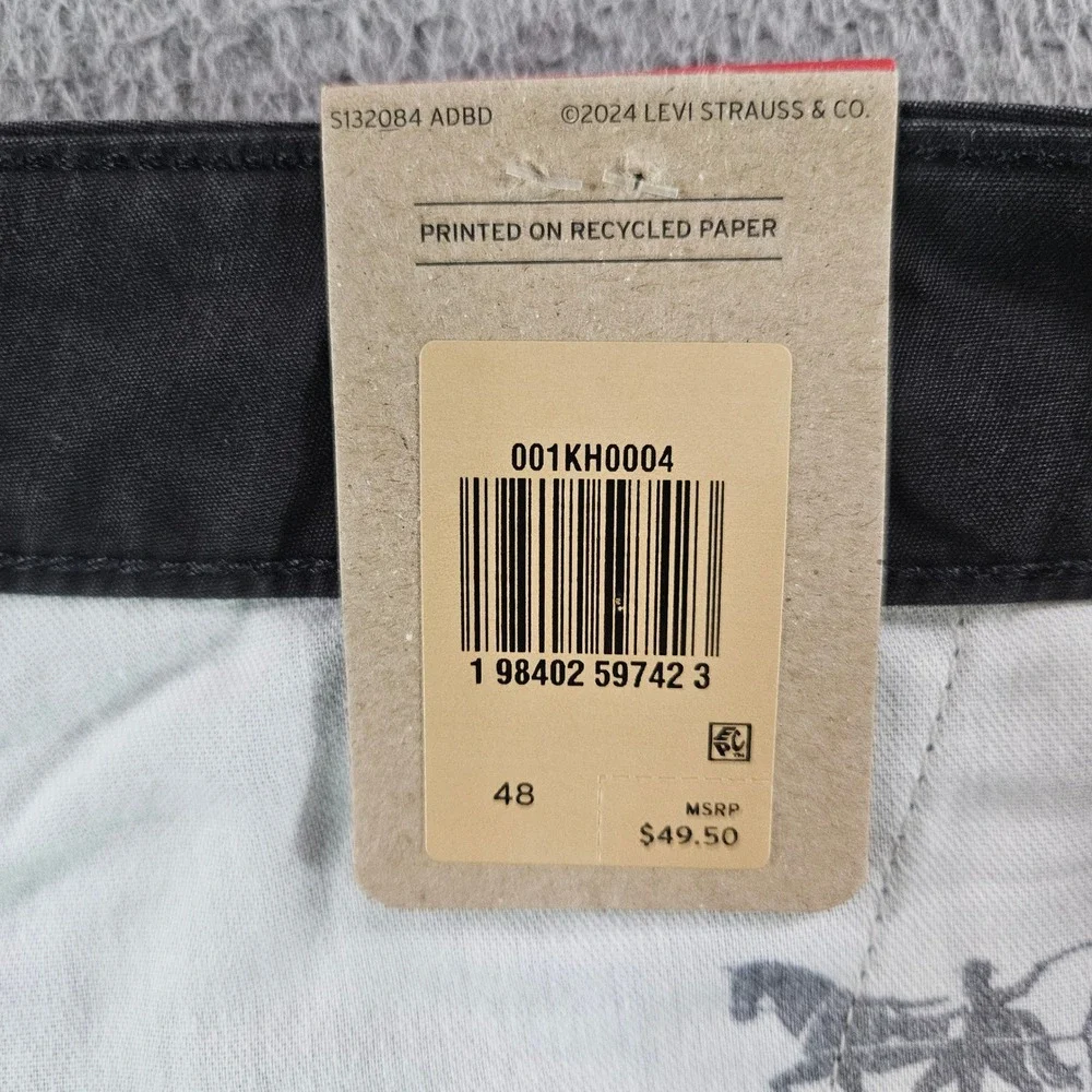 Levis Mens‎ Carrier Cargo Shorts Black Cotton Loose Fit Size 48 NEW NWT